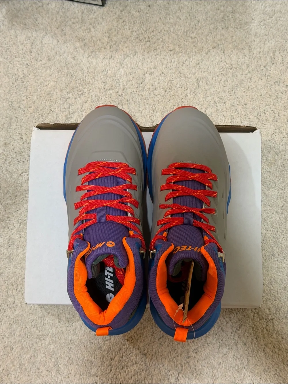 ✨BRAND NEW W/ TAGS AND BOX✨ Kids Hi-Tec Hiking Boot in Gray/Blue/Purple/Orange